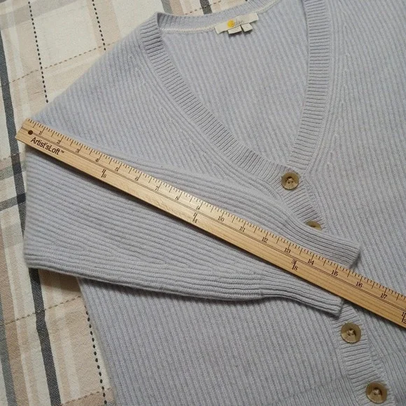 Boden Women's Blue 100% Cashmere Rib Knit Cardigan Size Small - Picture 9 of 9